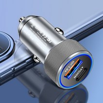 자동차 충전기 배터리 휴대용 차량 충전기 어댑터 USB C PD 고속 충전 45W 아이폰 11 12 13 프로 맥, 01 White