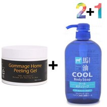 바하 페이셜 피지 아하 각질 필링젤 모공 69875EA, 고마쥐필링젤 2개_쿨바디워시(파랑) 1개