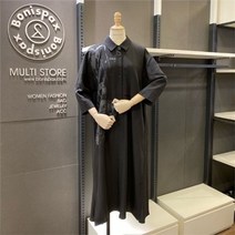 보니스팍스 NC02 프린트 셔츠형 롱원피스 A32OP050