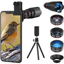 7in 1 휴대용 카메라 렌즈 HD22배 망원렌즈 스마트 폰용 카메라키트 0.62배 광각 25배 마이크로 렌지 미니 삼각대 가방 포함 아이폰 삼성 안드로이드 지원, ,개, 한 번에 7개 업그레이드