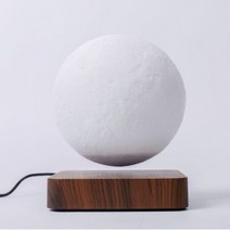 3D 회전 달 밤 빛 LED 자기 부상 테이블 램프 홈 룸 장식 크리 에이 티브 터치 스위치 플로팅 데스크 램프, Dark base floating, CHINA, AU