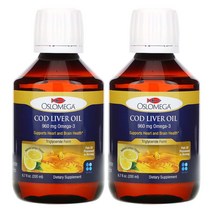 오솔로메가 노르웨이 코드리버오일 레몬 960mg 200ml 2개