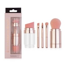 make up brush 붓 메이크업 5In 휴대용 개폐식 메이크업 브러쉬 파운데이션 아이 브로우 립 아이섀도우 루, 한개옵션1, 02 Rose Gold