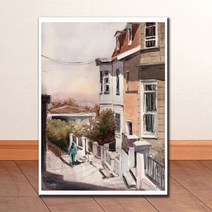 WC029 수채화 풍경 그림 캔버스액자, 고급형유광전처리_XXL_37cm x 45cm
