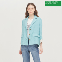 베네통 베네통 가넷 턴업 린넨 자켓 BAJK50131_BL