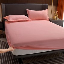 탄성 밴드가 있는 100% 면 장착 침대 시트 단색 안티-슬립 조절 가능한 매트리스 커버 싱글 더블 킹 퀸 베드
