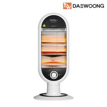 대웅모닝컴 3단 슬림형 석영관 히터 1200W 3단조절 좌우회전 이동형 전기히터 온풍기, DWH-KQ220KP