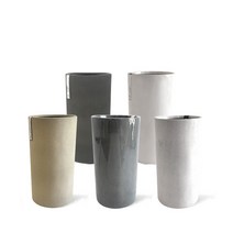 마이플랜트 가벼운 롱원형 테라조 시멘트 FRP 대형 화분, 블랙무광