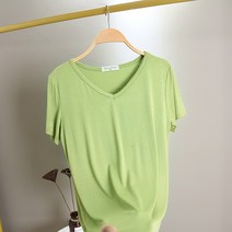 여성 브이넥 모달 기본반팔티 여름티셔츠 빅사이즈 쿨티 11color