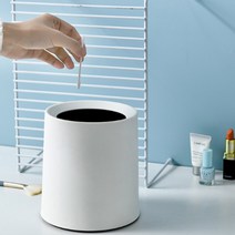 사무실 데스크 화장대 탁상 닌자 원터치 미니 휴지통 오피스 화장솜 쓰레기통, 화이트