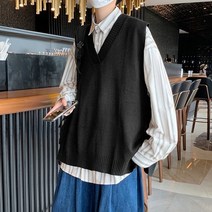 반집업 하프집업 니트 카라티 스웨터 조끼 남성 v 넥 느슨한 모든 경기 솔리드 심플 식 대학 커플 인기있는 봄 소프트 패션 디자인