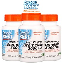 닥터스베스트 브로멜라인 3000GDU 500mg 90캡슐 X 3통
