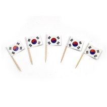 국기모양 이쑤시개 10개 데코용 태극기 여행지 토퍼