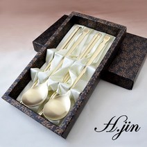 [라몽] H.jin 복 티타늄 수저세트 2인용 (A스타일) 국산 숟가락 2p + 젓가락 2p + 정품케이스, 1세트, 티타늄숟가락 2p + 티타늄젓가락 2p + 정품케이스