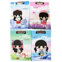 나성 소녀 A4 클립 보드 4개입 메모 화일 캐릭터