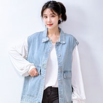 [봄신상/당일출고] 오버핏 데님 조끼 2color