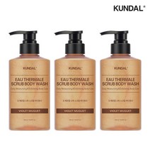 쿤달 오 떼르말 스파 스크럽 바디워시 500ml x 3개, 레더 아이리스