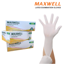 맥스웰 라텍스 장갑 일회용 진료용 의료용 식품용 파우더프리 글러브 100매 [FDA/CE 인증], 소(S)
