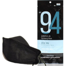 국내생산 KF94 감동마스크 1매입 블랙대형 개별포장 미세 먼지차단 황사, 10개