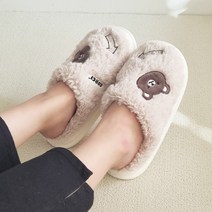 폭신 토끼 털실내화 털슬리퍼
