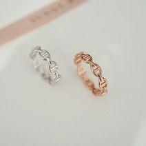 실버925 14k 로즈골드 골드 샹달 에르 체인 레이어드 반지