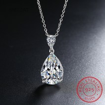 인증서가 있는 모이사나이트 다이아몬드 목걸이 14K 화이트 골드 2 캐럿 배 눈물 방울 컷 D 컬러 고급 보석 도매