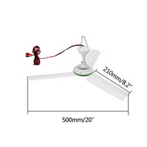 태양열 천장 팬 12V 6W 20 인치 전기 행잉 팬 캐러밴 캠핑 가정용 3 블레이드 에너지 절약, 단일옵션