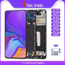 삼성-갤럭시 A10 A30 A40 A50 A60 A10E A20E A90 A10s A20s A30s OLED 용 LCD 터치 스크린 디스플레이 인셀 프레임, A20s Without Frame