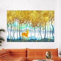 돈 들어오는 황금 돈나무 그림 액자 재물운 금전운 행운 풍수 인테리어, 09.황금숲과 사슴