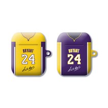 와우박스 NBA LA레이커스 레전드 코비 브라이언트 싸인 유니폼 에어팟 버즈 하드 농구 이어폰 케이스, 무광 하드케이스, 에어팟(1세대/2세대)