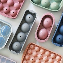 실리콘 원형 아이스트레이 2구 4구 6구 12구 24구 / 아이스볼메이커 구슬얼음 왕얼음틀 왕볼 빅볼 칵테일 위스키 실리콘 동그란 얼음트레이, 그린