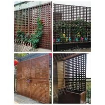 PVC래티스 담장 정원 아웃도어 래티스 가림막, 두꺼운 탄화 80x120