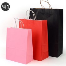 심플 컬러 종이쇼핑백 답례품쇼핑백 손잡이선물백, 지니네잡화점 소 - 연핑크