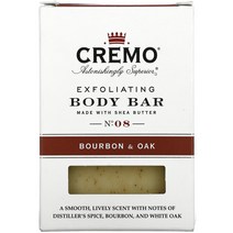 Cremo 익스폴리에이팅 바디 바 No. 08 버번 앤 오크 170g(6oz), One Color, One Size
