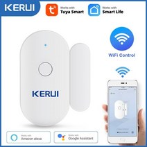 KERUI-Tuya 스마트 홈 와이파이 도어 센서 알람 창 열기 닫기 감지기 마그네틱 스위치 앱 경고 자동차 정원 보안 시스템, CHINA_1pc Door Sensor