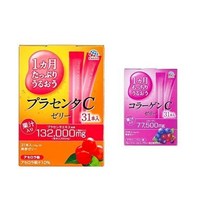 일본직배송 1개월 듬뿍 촉촉해지는 플라센타C 젤리 아세로라 맛 10gx31병1개월 쫄깃 콜라겐C 10gx31병, 태반C젤리아세로라맛+콜라겐C젤