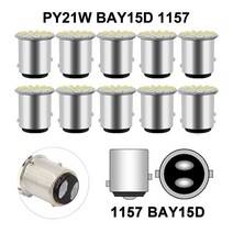 10 PCS P21/5W 1156 BA15S 방향 지시등 12V 3014 22SMD 7000K 흰색 빨간색 자동차 테일 후진 주차 브레이크, 02 Red, 02 10 PCS 1157