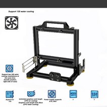 조립PC 수냉식컴퓨터 데스크탑 컴퓨터오픈케이스, 미니 ITX 블랙