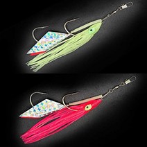 KS컴퍼니 왕대구 만쿨채비 지깅바늘 꼴뚜기채비 더블훅 홀로그램 어피, 야광, 1개