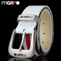남녀 골프밸트 유명브랜드 PRGR 골프벨트 남성 골프 패션 볼 벨트 허리끈 소가죽 캐주얼, 04 화이트 악어무늬