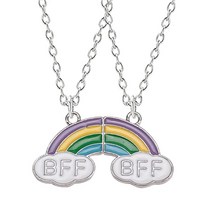우정목걸이 커플 우정템 베프 Romanti 의 친구 꿀 사랑 펜던트 목걸이 2 개대세트 레인보우 브로큰 하트 BFF 좋은 우정 쥬얼리 선물
