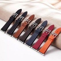 재고정리 프랑스 명품 바레니아가죽 애플워치호환 가죽스트랩, 오렌지, 38-40-41mm