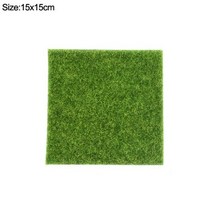 베란다 테라스 마당 인조 잔디 실내 실외 롤 잔디 블럭 매트 인테리어 녹색 인공 초원 이끼 카펫 풍경 홈 바닥 수족관 웨딩 장식, 15x15cm