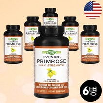 달맞이꽃 종자유 여성 호르몬 피부개선 효능 오일 6병, 6개, 200캡슐