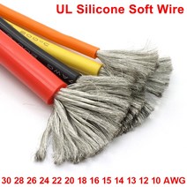 1M/5M 내열 케이블 30 28 26 24 22 20 18 16 15 14 13 12 10 AWG 울트라 소프트 실리콘 와이어 고온 플렉, 02 1 Meter_11 13AWG, 08 보라색