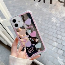 해피하트도트 에어범퍼 아이폰14프로맥스 미러케이스