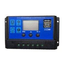 태양광 파워 패널 발전기 판넬 캠핑용 가정용 발전 태양 광 컨트롤러 10A 20A 30A 레귤레이터 PWM 배터리 충전기 듀얼 USB 5V 출력 LCD 디스플레이, CN+PWM Controller+20A