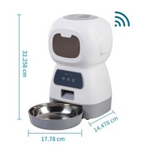 강아지 자동급식기 고양이 자율배식 급여기 자율급식 공급기 사료 배식기 반려견, 3.5L WIFI control_US plug | CH