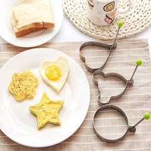 스텐 하트 네모 원형 토스트 계란 달걀 후라이 틀, 5후라이틀-꽃