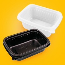 사각 반죽용기 대 + 뚜껑 50세트 400ml 이유식 보관 밀폐용기, 검정